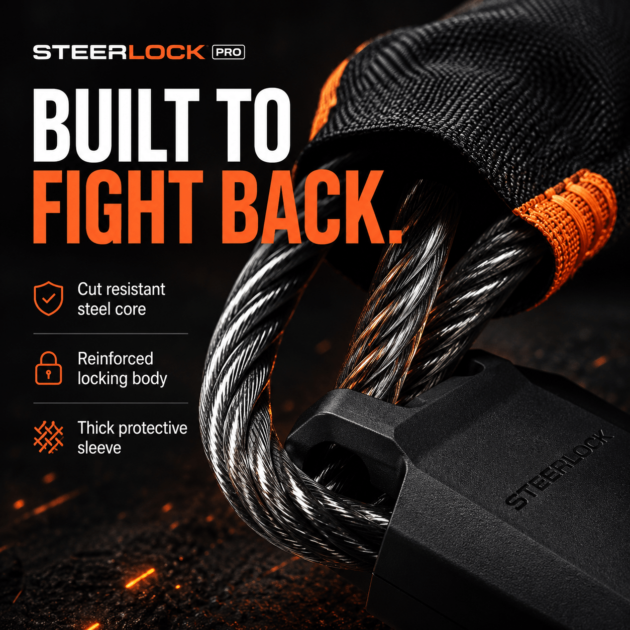 SteerLock Pro™ Steering Wheel Lock - Drive Smart