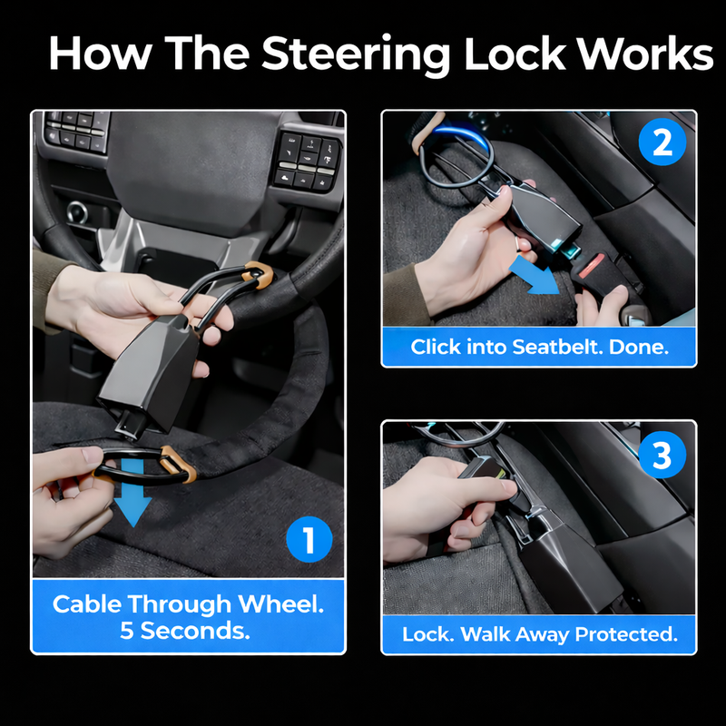SteerLock Pro™ Steering Wheel Lock