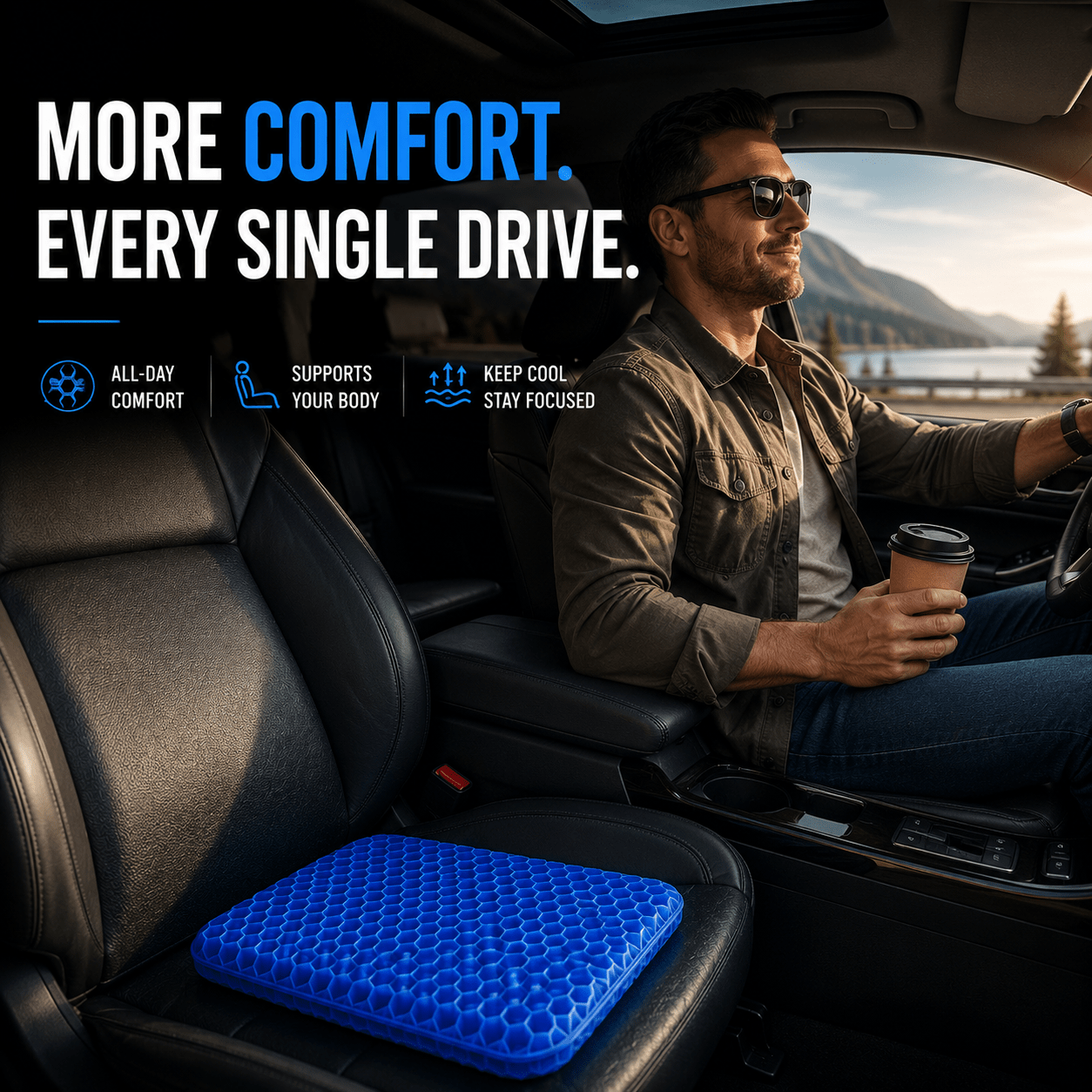 ComfortGel™ Driving Support Cushion - Drive Smart