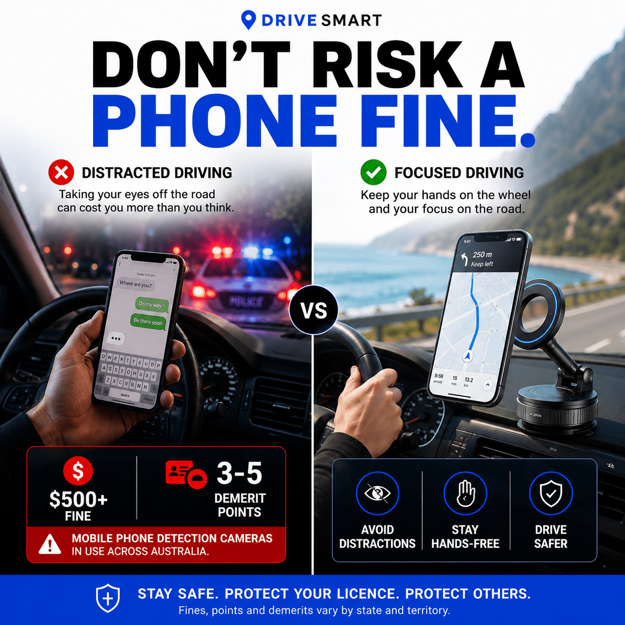 GripLock™ Magnetic Phone Mount - Drive Smart