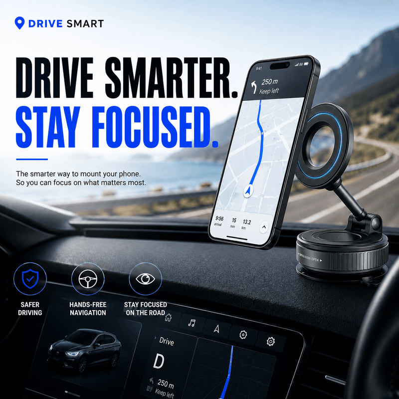 GripLock™ Magnetic Phone Mount - Drive Smart