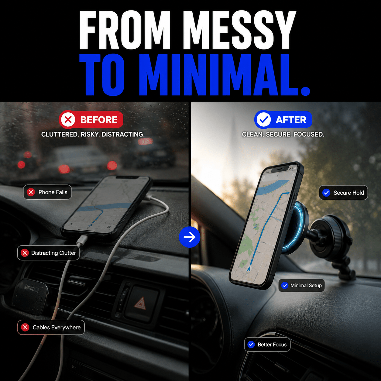GripLock™ Magnetic Phone Mount - Drive Smart