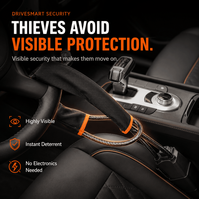 SteerLock Pro™ Steering Wheel Lock - Drive Smart