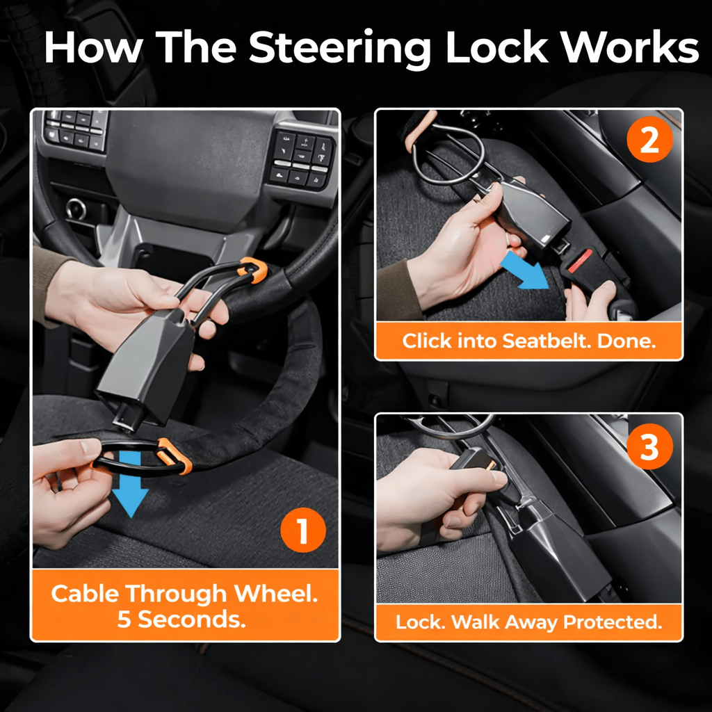 SteerLock Pro™ Steering Wheel Lock - Drive Smart